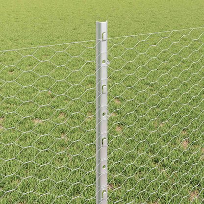 Zaun mit Pfosten Silber 0,8 x 10 m Stahl