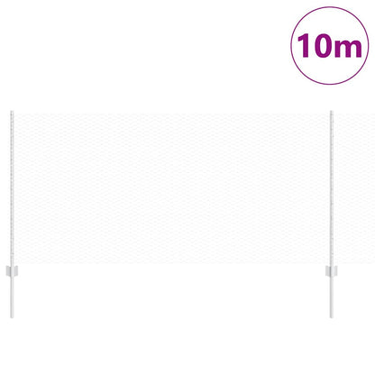 Zaun mit Pfosten Silber 1 x 10 m Stahl