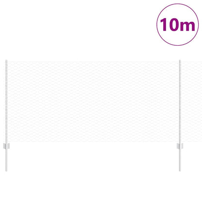 Zaun mit Pfosten Silber 1 x 10 m Stahl
