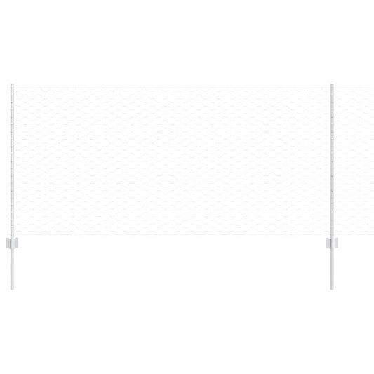 Zaun mit Pfosten Silber 1 x 10 m Stahl