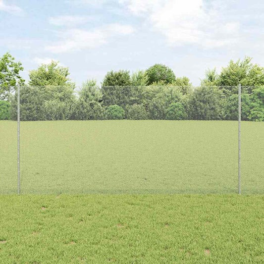 Zaun mit Pfosten Silber 1.2 x 10 m Stahl