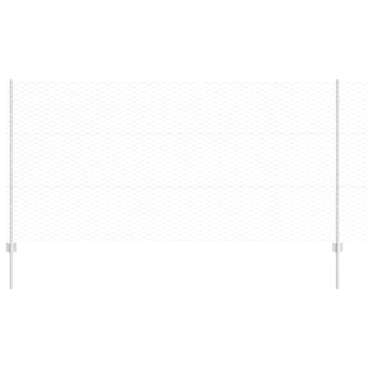 Zaun mit Pfosten Silber 1.2 x 10 m Stahl