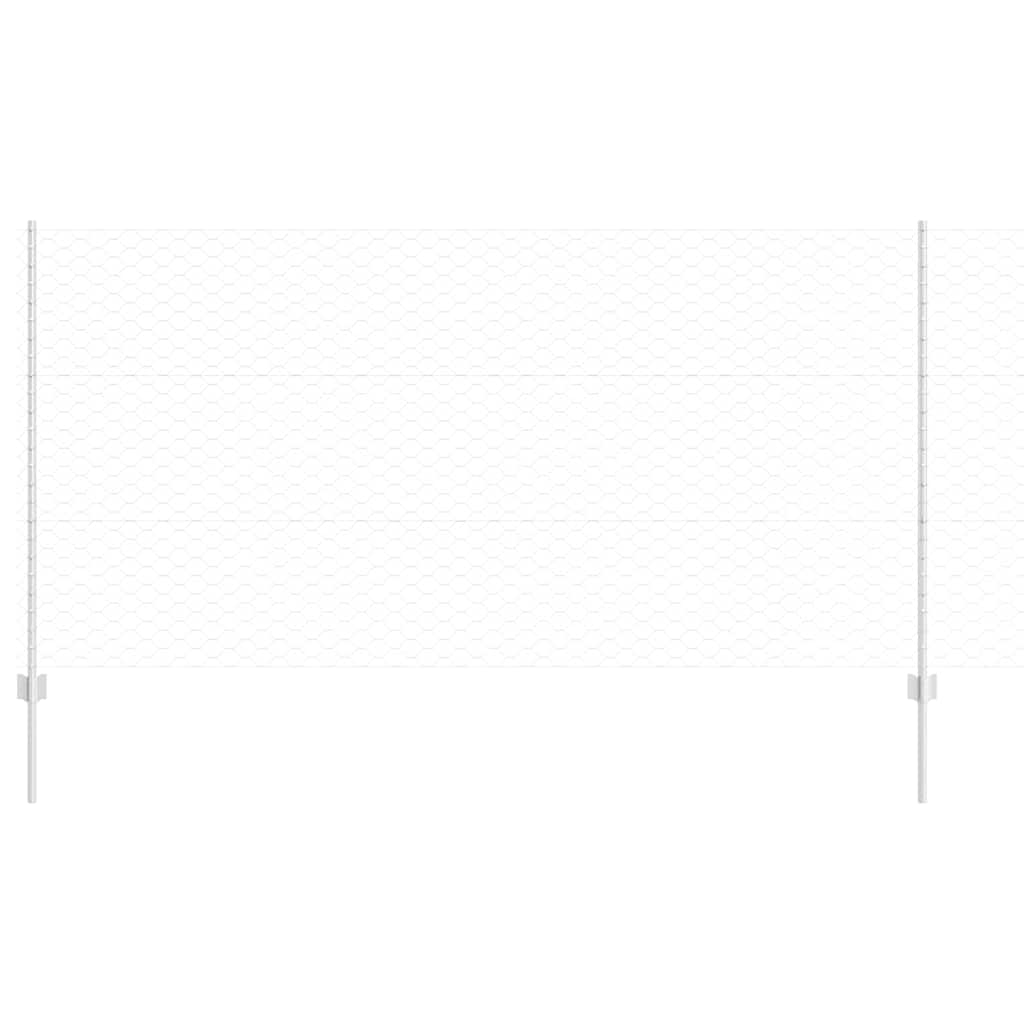 Zaun mit Pfosten Silber 1.2 x 10 m Stahl