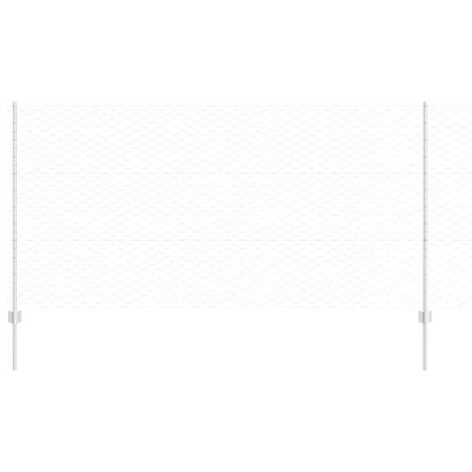 Zaun mit Pfosten Silber 1.2 x 10 m Stahl