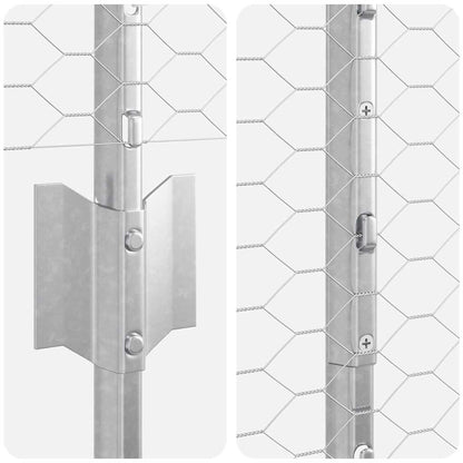 Zaun mit Pfosten Silber 1.4 x 10 m Stahl