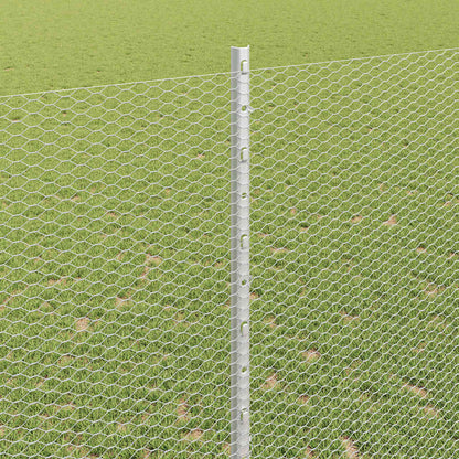 Zaun mit Pfosten Silber 1,4 x 10 m Stahl