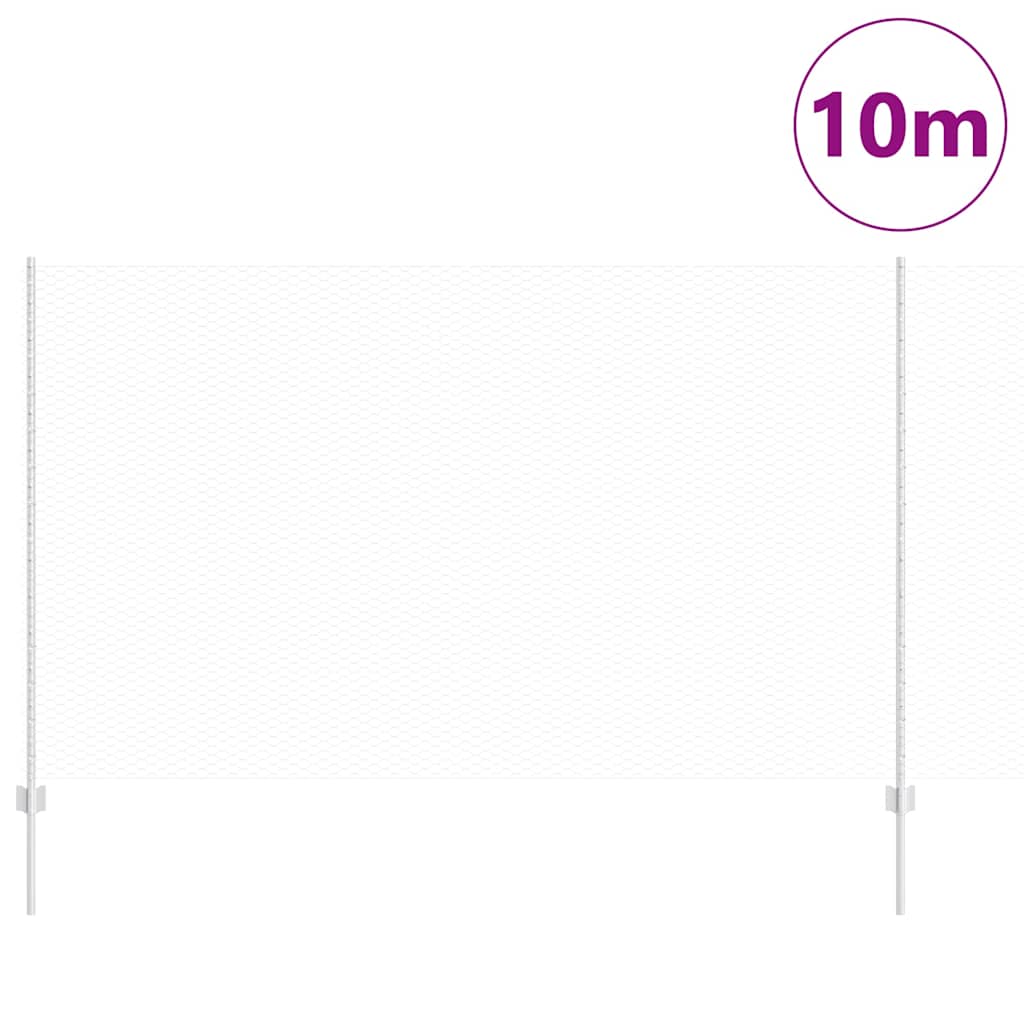 Zaun mit Pfosten Silber 1.4 x 10 m Stahl