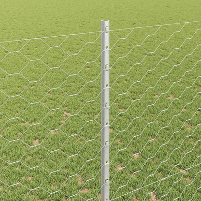 Zaun mit Pfosten Silber 1,4 x 10 m Stahl