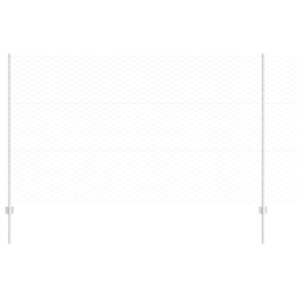 Zaun mit Pfosten Silber 1.4 x 10 m Stahl