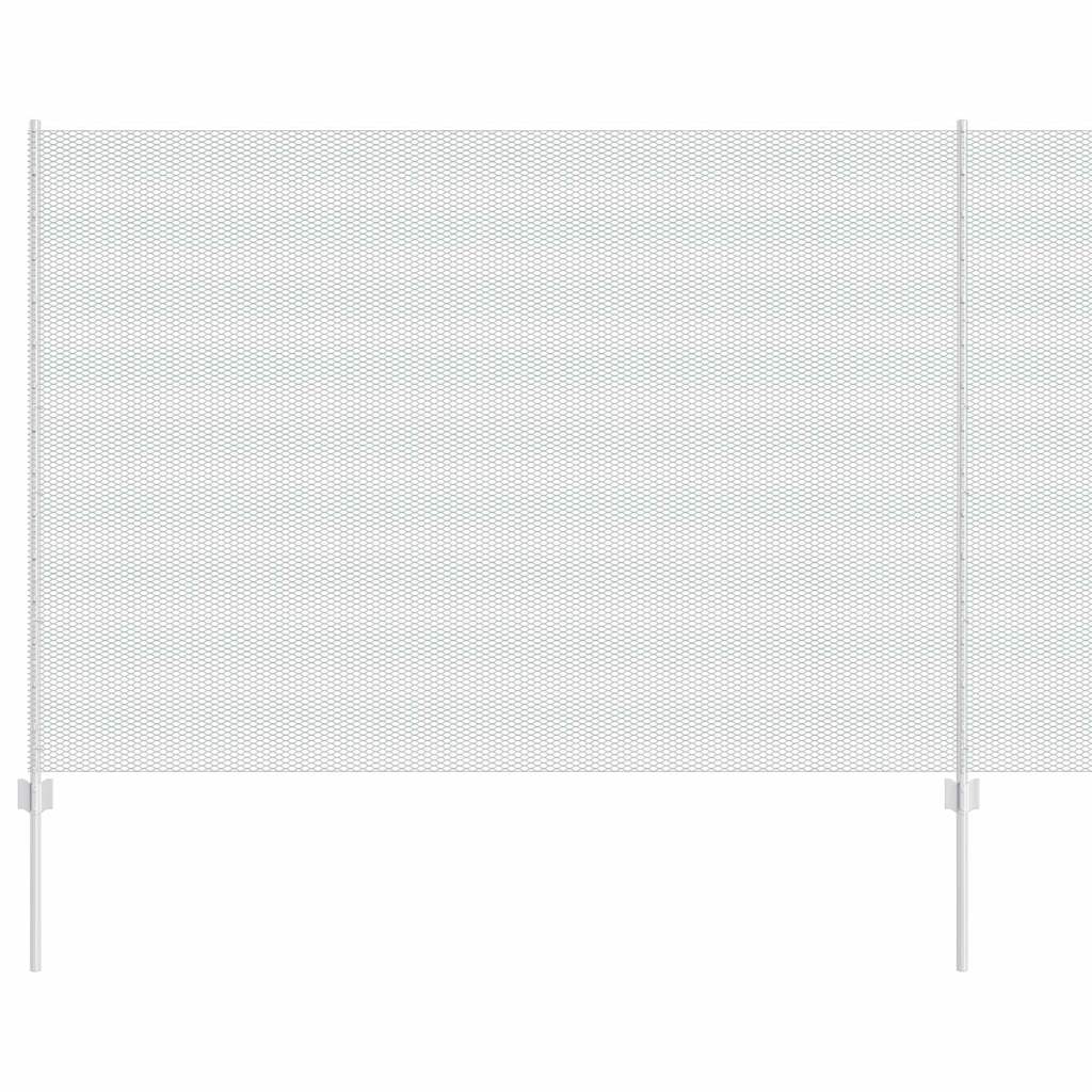 Zaun mit Pfosten Silber 1.5 x 10 m Stahl