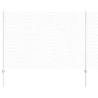 Zaun mit Pfosten Silber 1.5 x 10 m Stahl