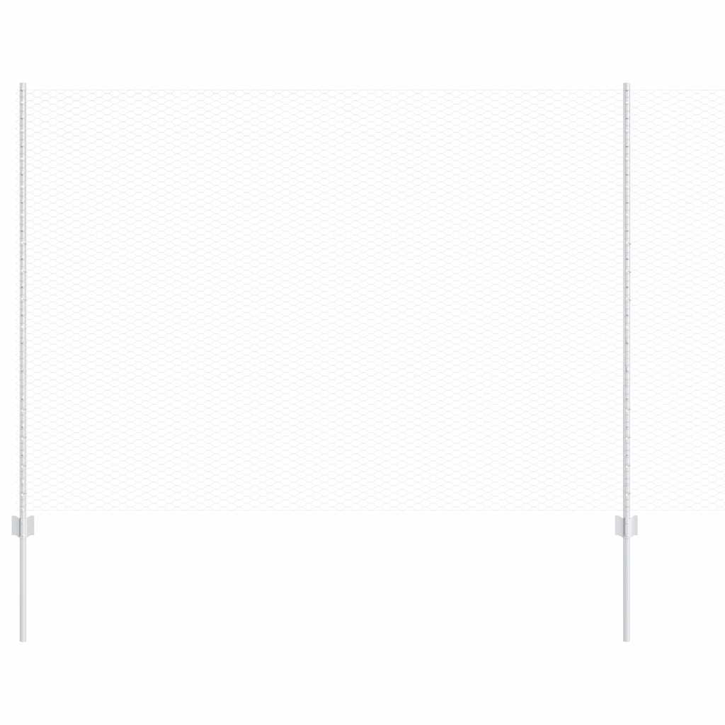 Zaun mit Pfosten Silber 1.6 x 10 m Stahl