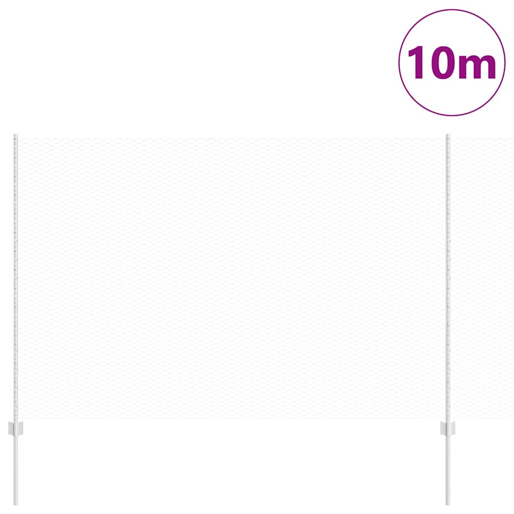 Zaun mit Pfosten Silber 1.6 x 10 m Stahl