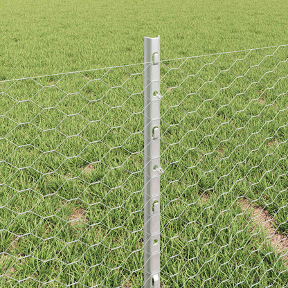 Zaun mit Pfosten Silber 0,4 x 25 m Stahl
