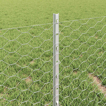 Zaun mit Pfosten Silber 0,4 x 25 m Stahl