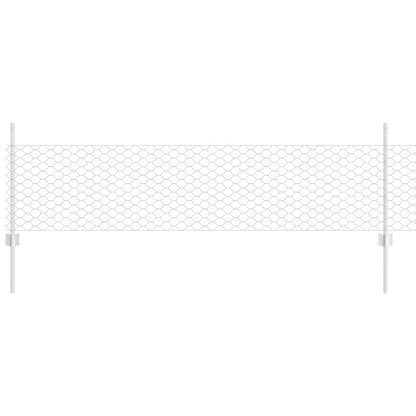 Zaun mit Pfosten Silber 0,5 x 25 m Stahl
