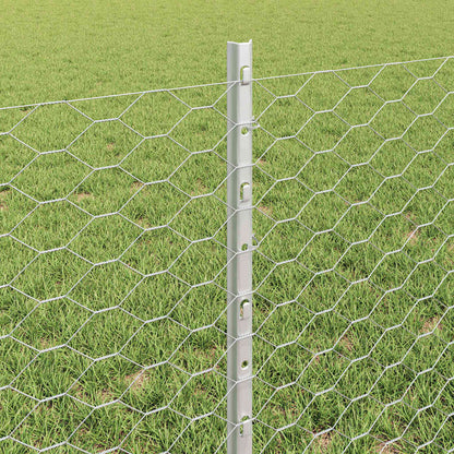 Zaun mit Pfosten Silber 0,6 x 25 m Stahl