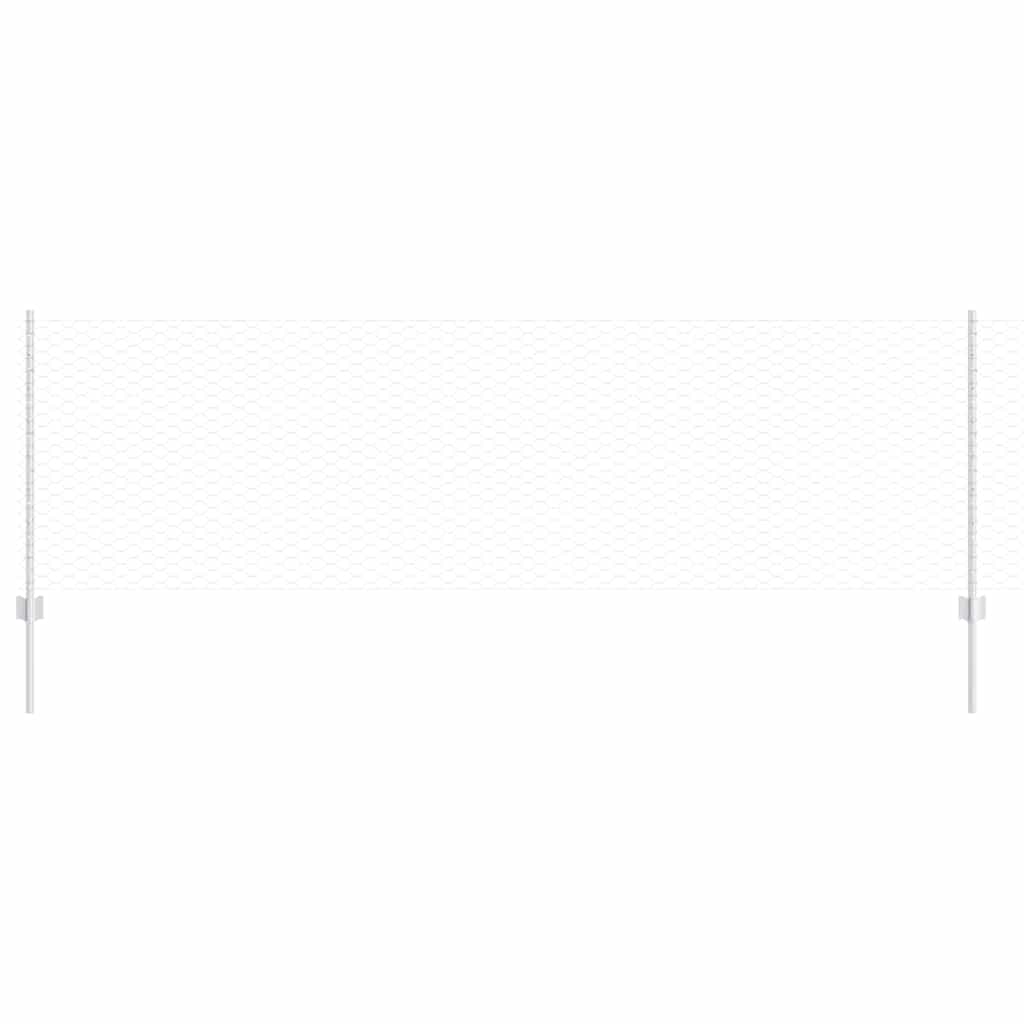 Zaun mit Pfosten Silber 0.8 x 25 m Stahl