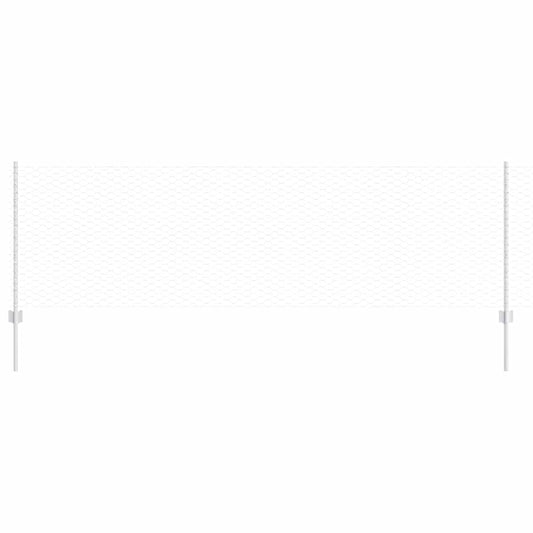 Zaun mit Pfosten Silber 0.8 x 25 m Stahl
