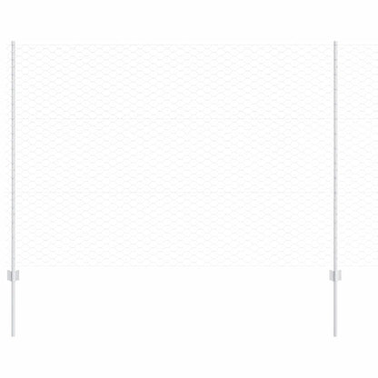 Zaun mit Pfosten Silber 1.5 x 25 m Stahl