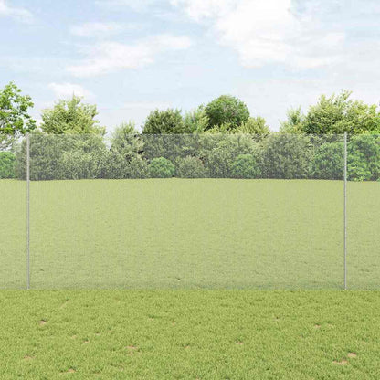 Zaun mit Pfosten Silber 1.6 x 25 m Stahl