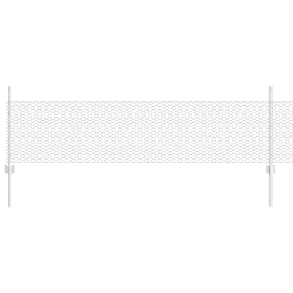 Zaun mit Pfosten Silber 0,5 x 50 m Stahl
