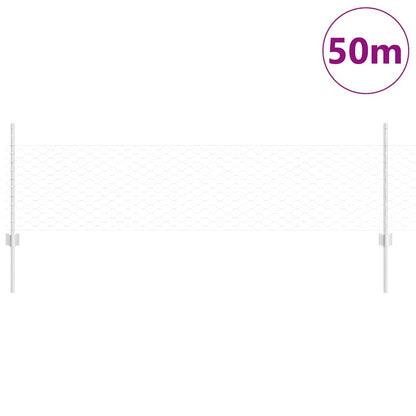 Zaun mit Pfosten Silber 0,5 x 50 m Stahl