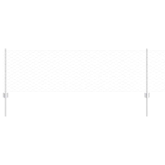 Zaun mit Pfosten Silber 0.6 x 50 m Stahl