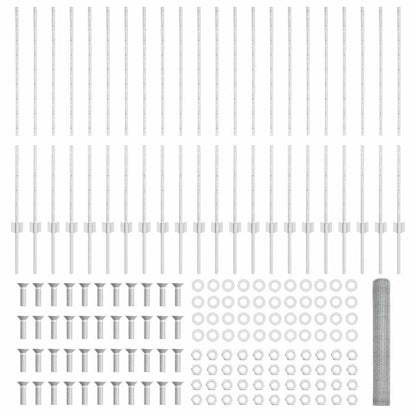 Zaun mit Pfosten Silber 1.2 x 50 m Stahl
