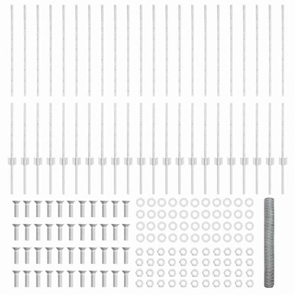 Zaun mit Pfosten Silber 1.2 x 50 m Stahl