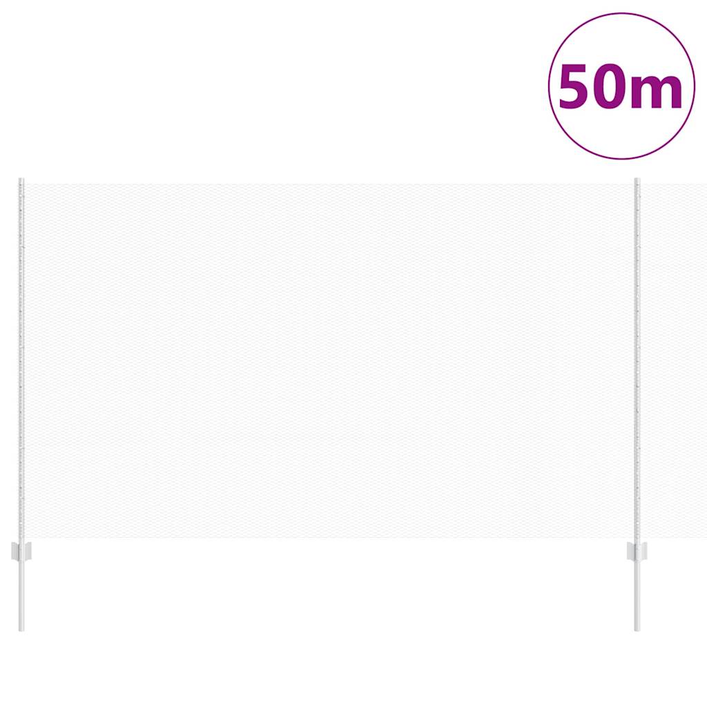 Zaun mit Pfosten Silber 1.4 x 50 m Stahl