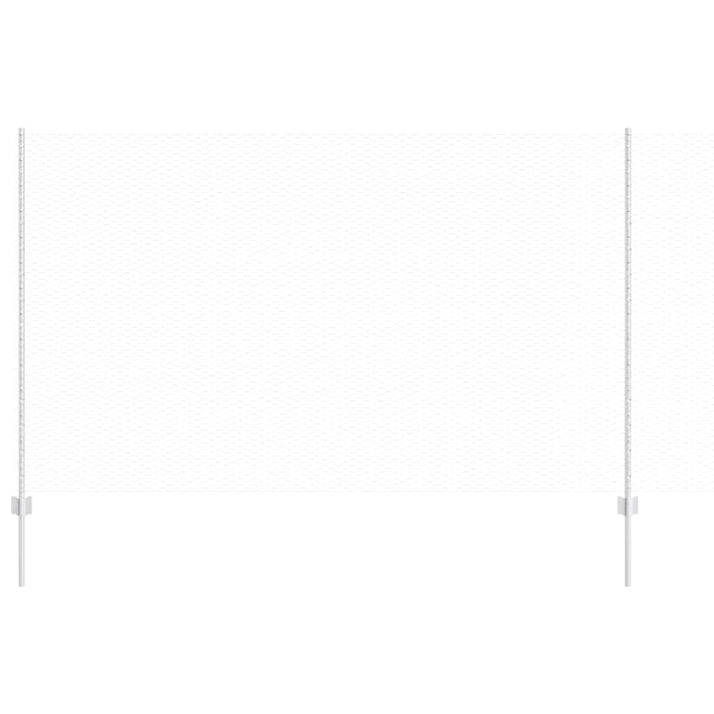 Zaun mit Pfosten Silber 1.4 x 50 m Stahl