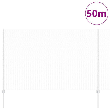 Zaun mit Pfosten Silber 1.5 x 50 m Stahl