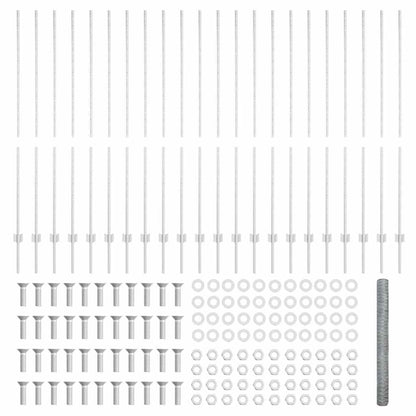 Zaun mit Pfosten Silber 1.5 x 50 m Stahl