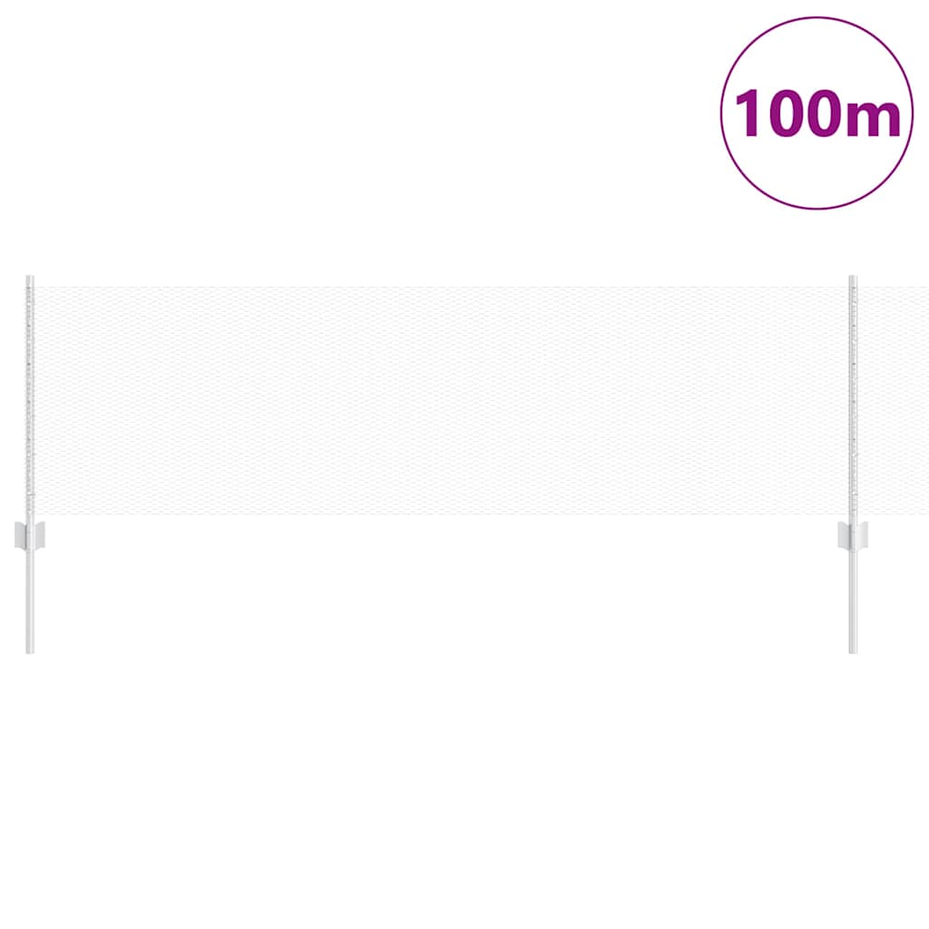 Zaun mit Pfosten Silber 0,6 x 100 m Stahl
