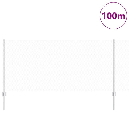 Zaun mit Pfosten Silber 1 x 100 m Stahl