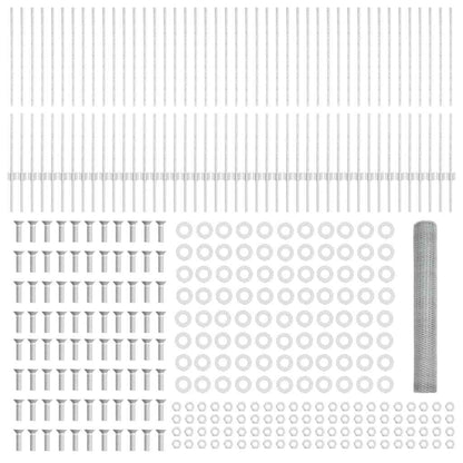Zaun mit Pfosten Silber 1.2 x 100 m Stahl