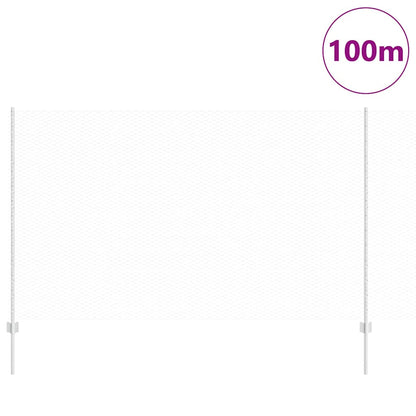 Zaun mit Pfosten Silber 1.4 x 100 m Stahl