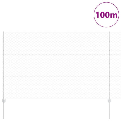 Zaun mit Pfosten Silber 1,5 x 100 m Stahl