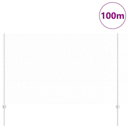 Zaun mit Pfosten Silber 1,5 x 100 m Stahl