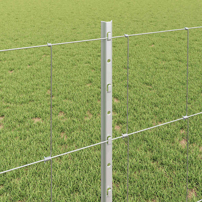 Zaun mit Pfosten Silber 0,8 x 25 m Stahl