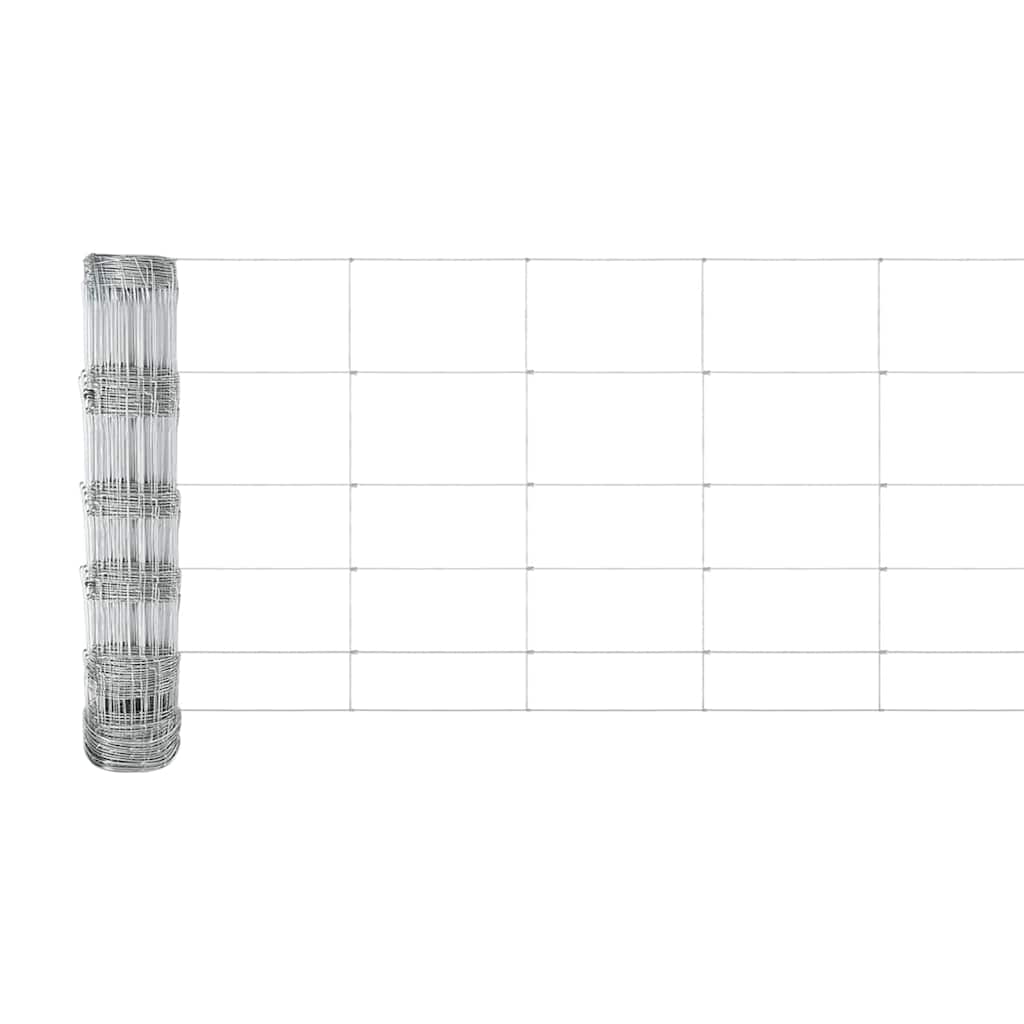 Zaun mit Pfosten Silber 0.8 x 25 m Stahl