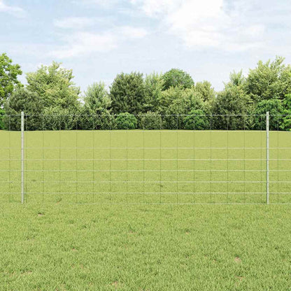 Zaun mit Pfosten Silber 0.8 x 25 m Stahl
