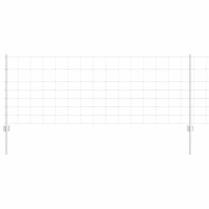 Zaun mit Pfosten Silber 0.8 x 25 m Stahl