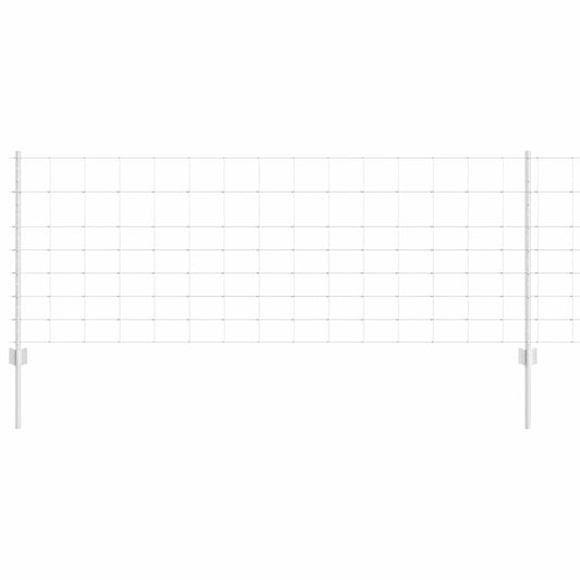 Zaun mit Pfosten Silber 0.8 x 25 m Stahl