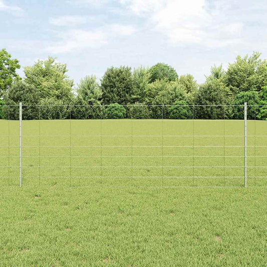 Zaun mit Pfosten Silber 0.8 x 25 m Stahl