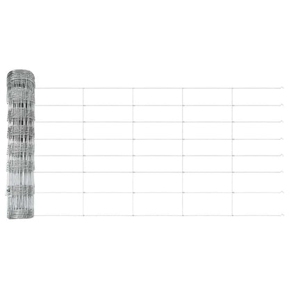 Zaun mit Pfosten Silber 0.8 x 25 m Stahl