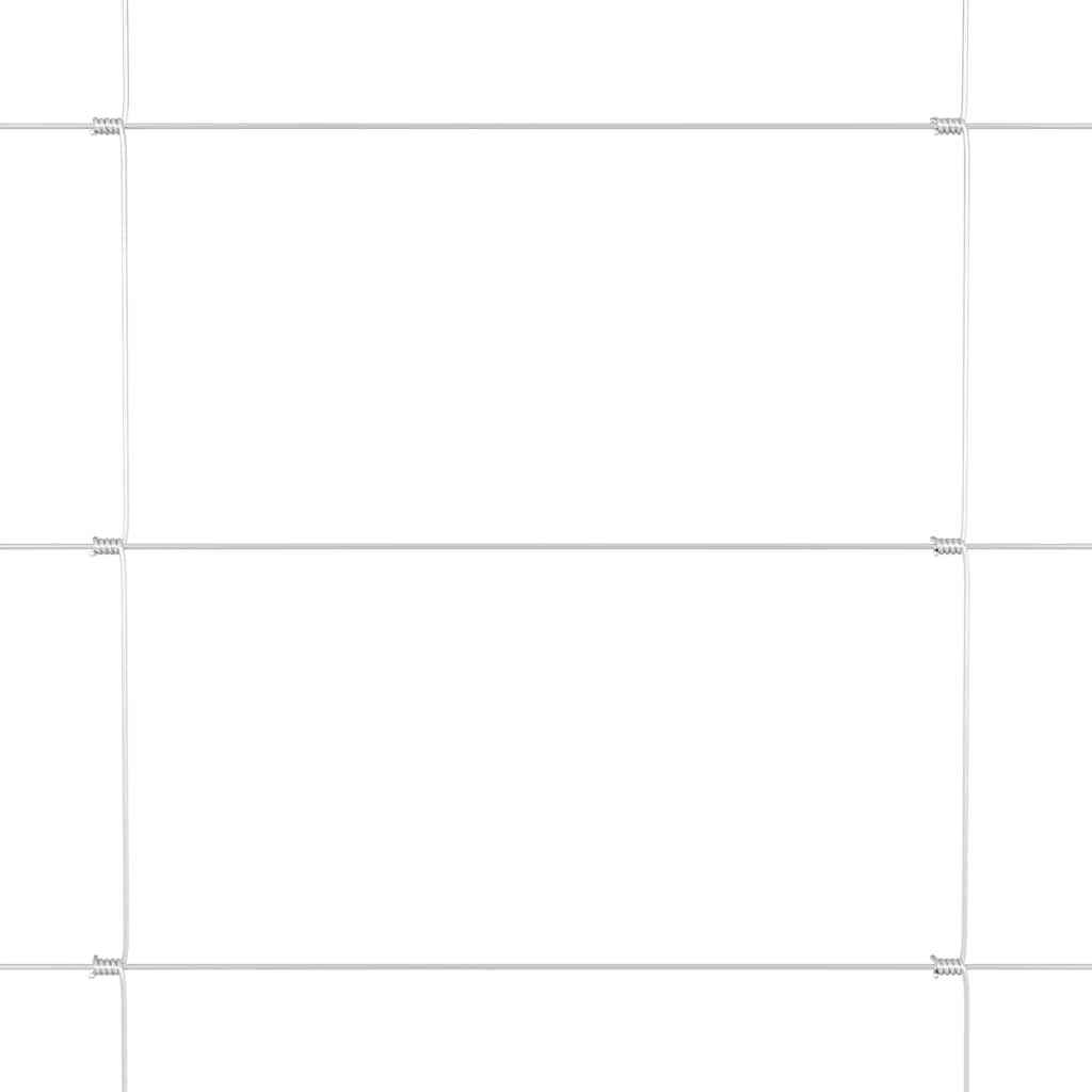 Zaun mit Pfosten Silber 1 x 25 m Stahl