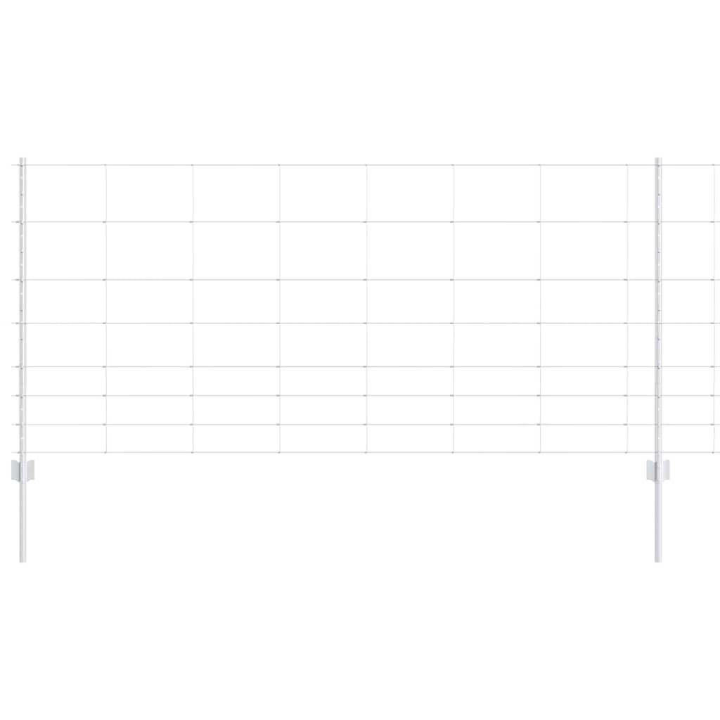 Zaun mit Pfosten Silber 1 x 25 m Stahl