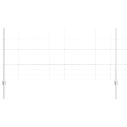 Zaun mit Pfosten Silber 1 x 25 m Stahl